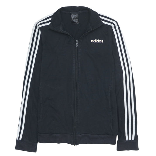 Adidas Men Black Full Zip Sweatshirt S Regular Fit Sports Style