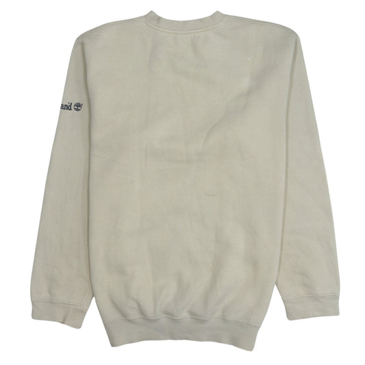 Timberland Men's Beige Embroidered Logo Pullover Sweatshirt S