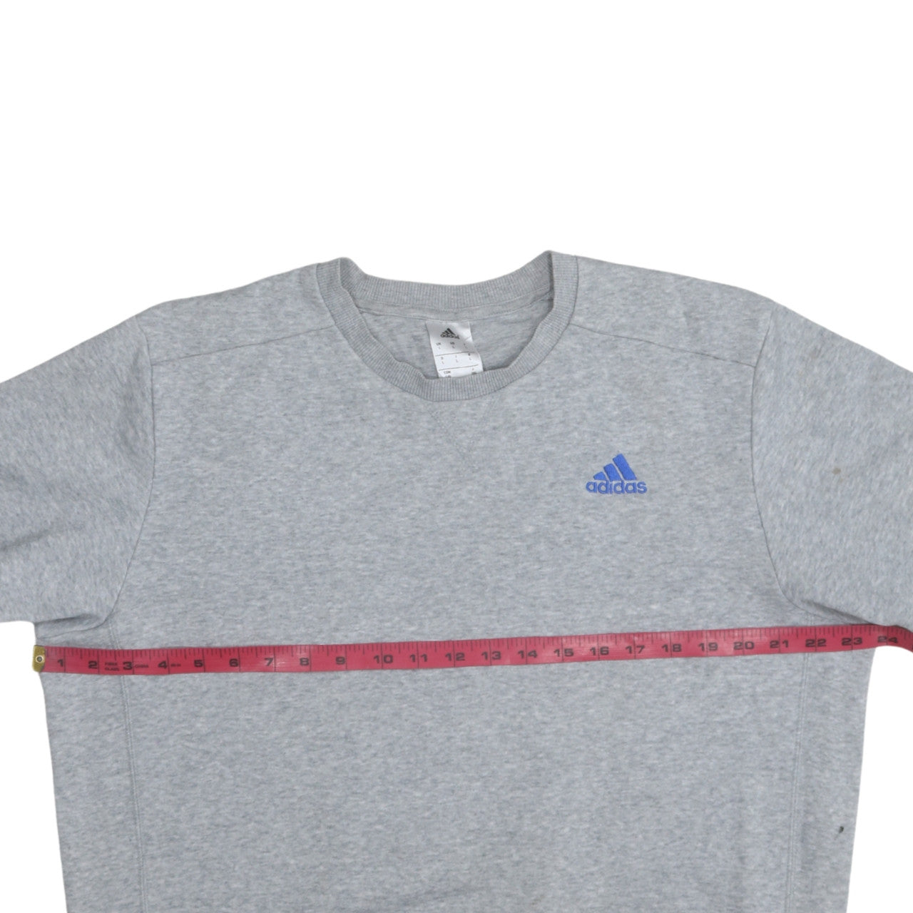 Adidas Men's Grey Logo Crew Neck Pullover Sweatshirt Size L