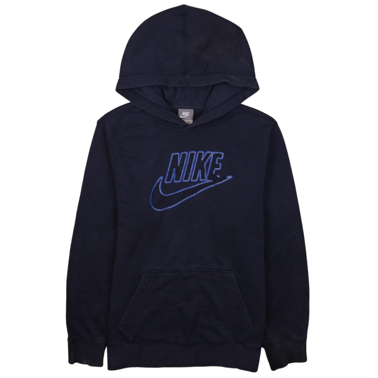 Nike Teens Navy Pullover Hoodie L (14-16) Cotton Blend Sportswear