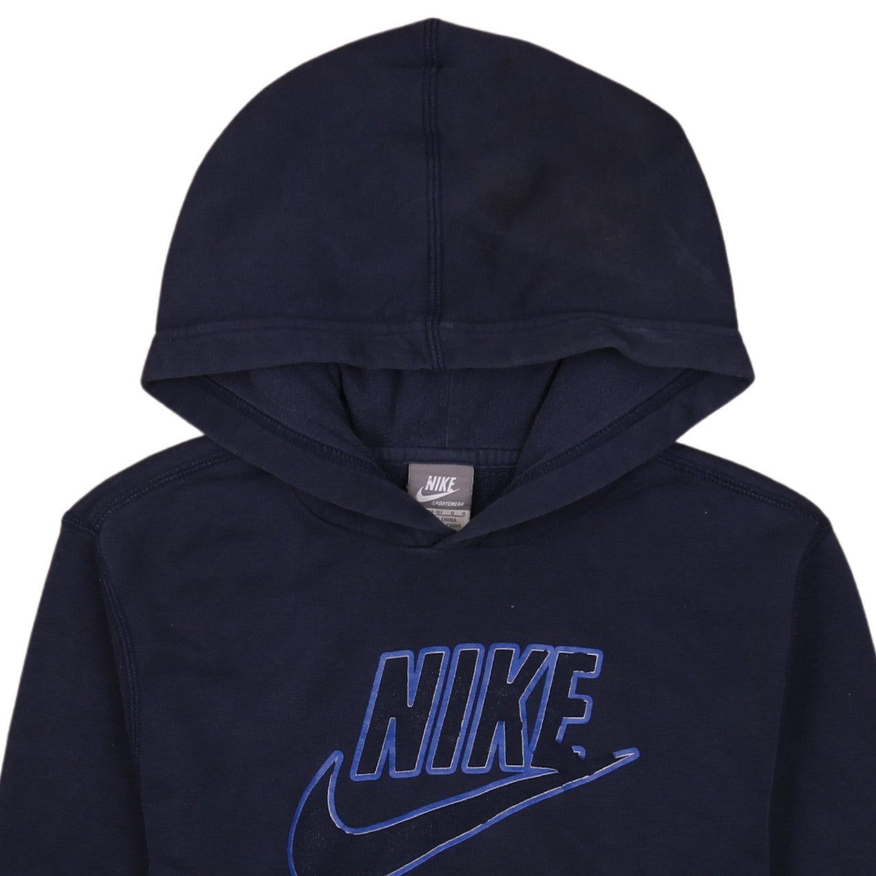 Nike Teens Navy Pullover Hoodie L (14-16) Cotton Blend Sportswear