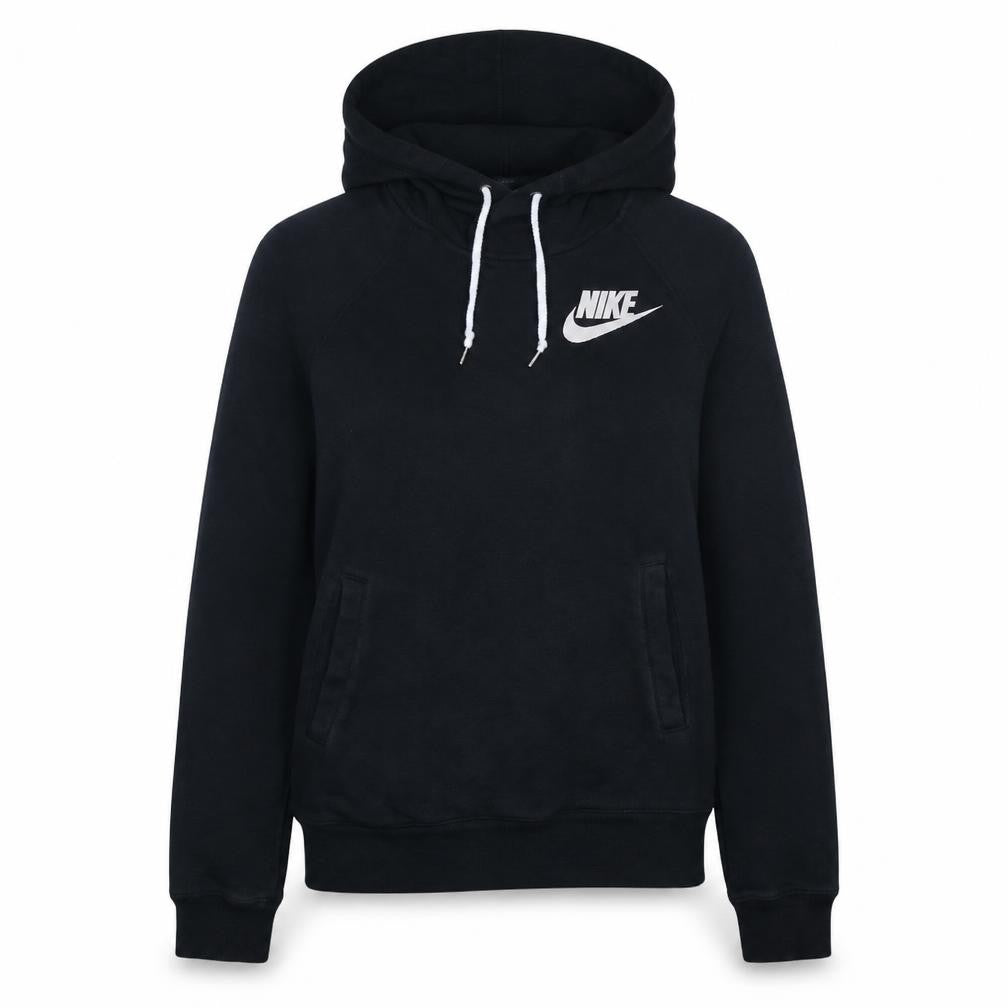 Nike Womens Black Pullover Hoodie Medium 80% Cotton Logo Fit