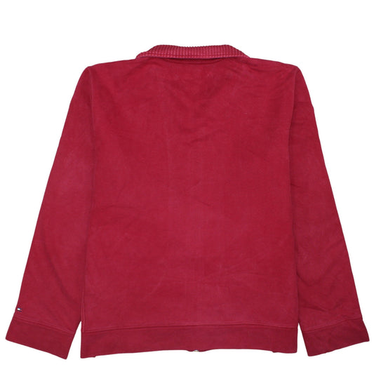 Tommy Hilfiger Men's Red Full Zip Collared Sweatshirt XL