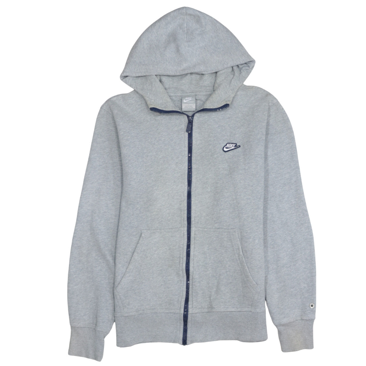 Nike Men's Grey Full Zip Hoodie Size L Sportswear Fleece