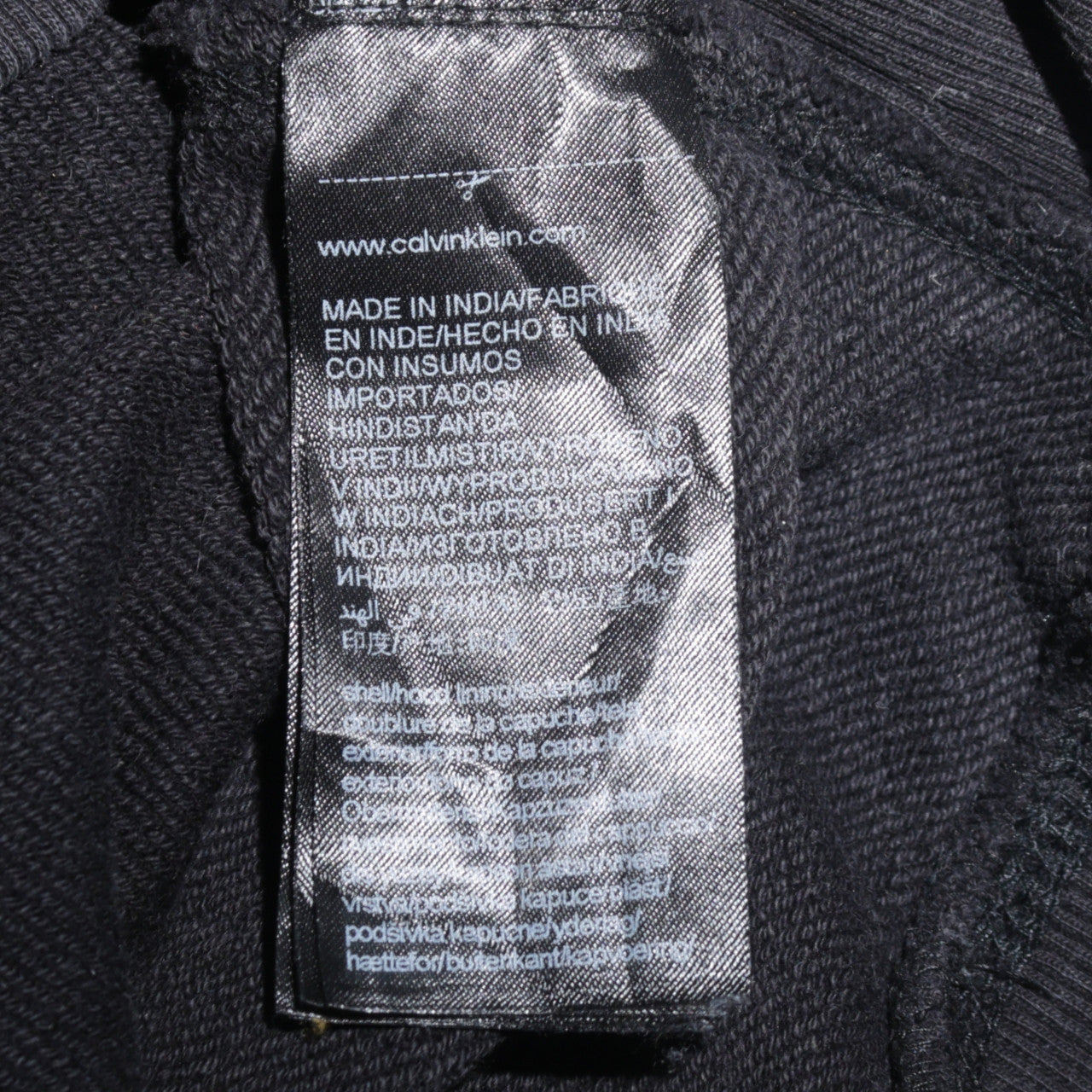 Calvin Klein Jeans Men's Black Pullover Hoodie Size M Logo Cotton