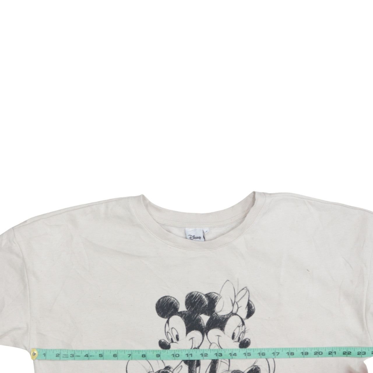 Disney Women Beige Mickey & Minnie Love Graphic Pullover Sweatshirt Size M
