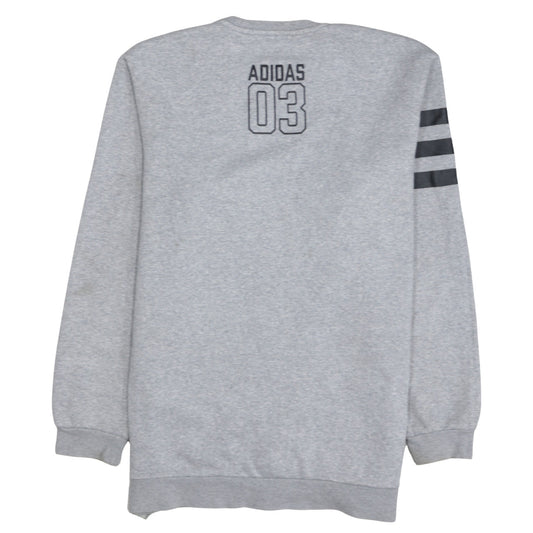 adidas Men's Grey Graphic Logo Pullover Sweatshirt M