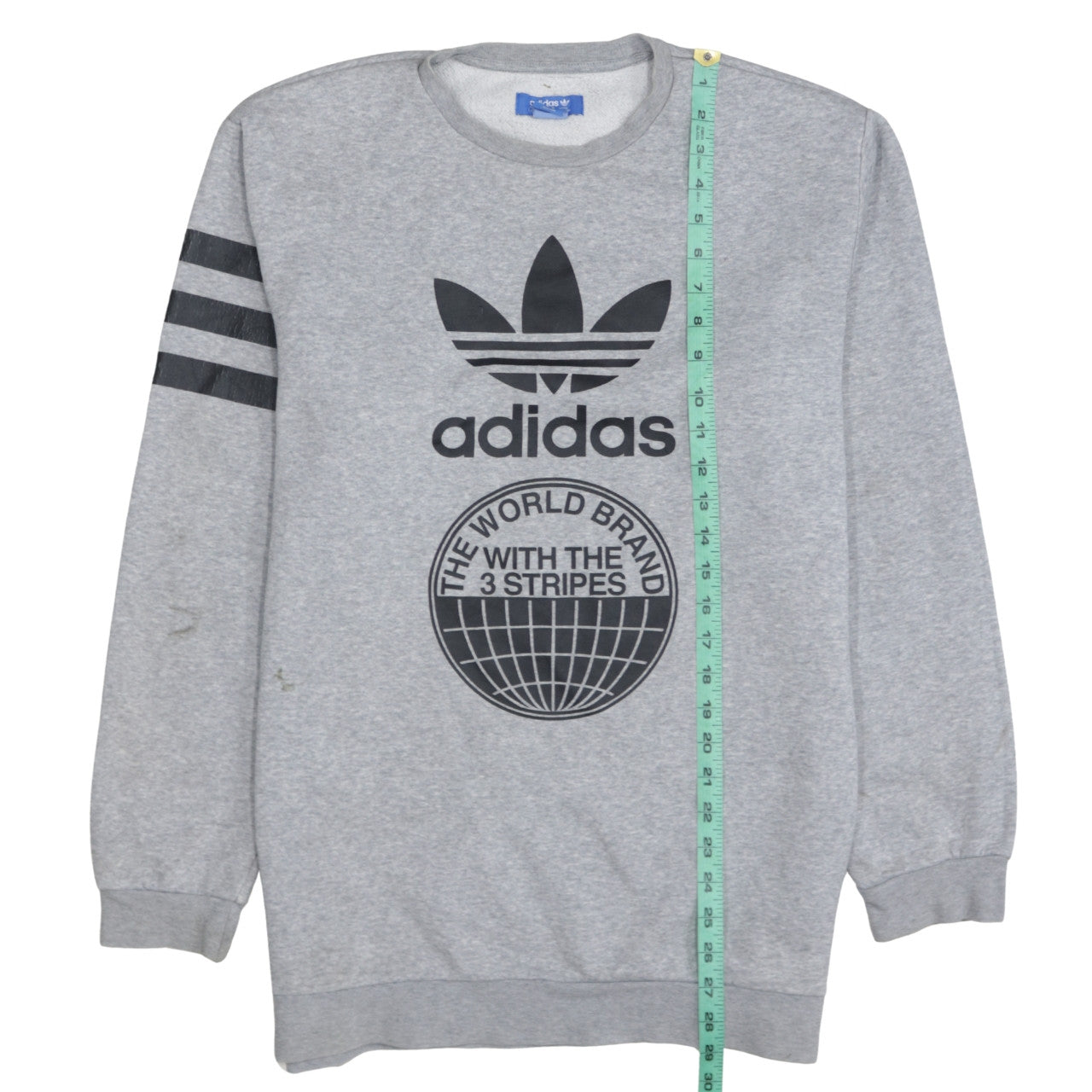 adidas Men's Grey Graphic Logo Pullover Sweatshirt M