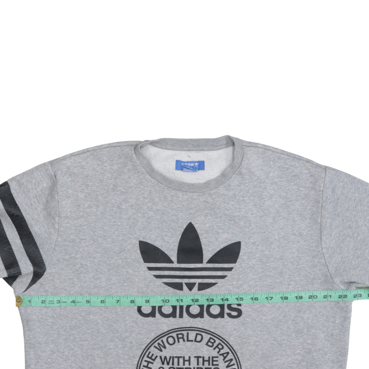 adidas Men's Grey Graphic Logo Pullover Sweatshirt M