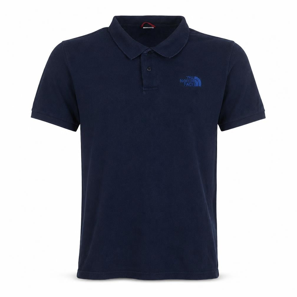 The North Face Men's Blue Cotton Short Sleeve Polo Shirt M