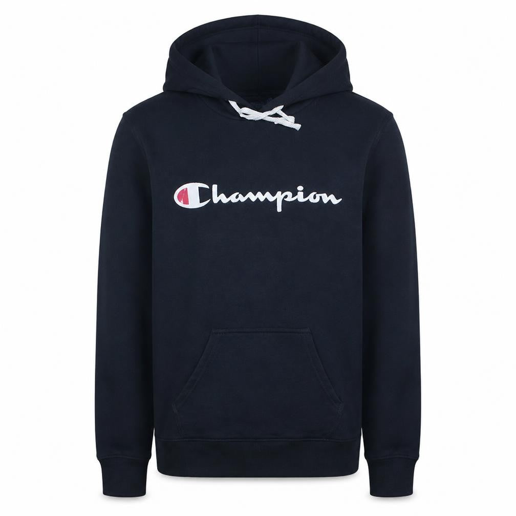 Champion Men’s Black Small Pullover Hoodie with Logo Print