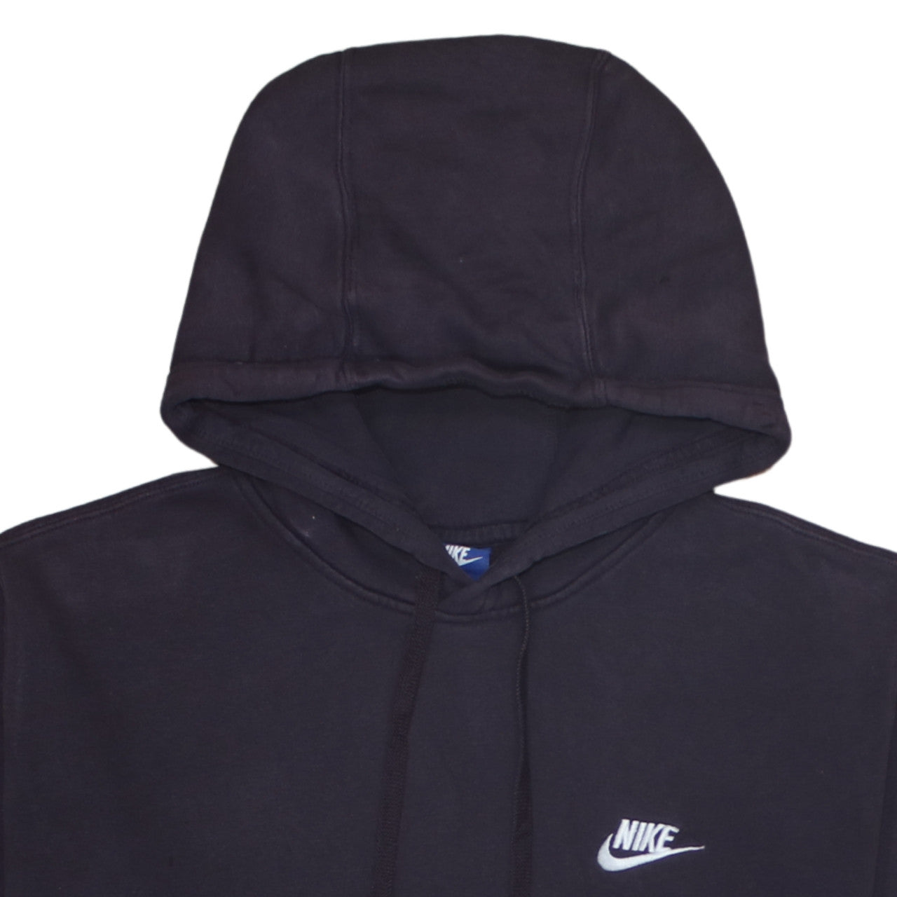 Nike Women Black Pullover Hoodie Large Embroidered Logo Casual