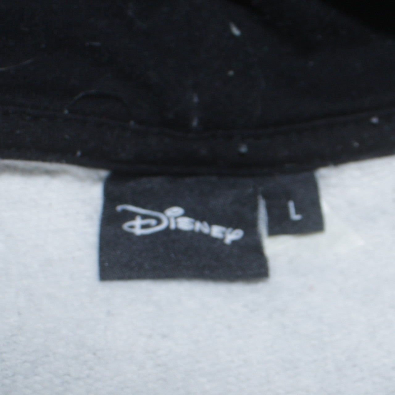 Disney Women Grey Mickey Mouse Pullover Hoodie L #WhyMe Print