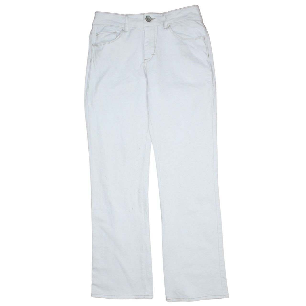 Lee Women’s White Straight Leg Jeans Size 12 Low Rise Stretch Denim