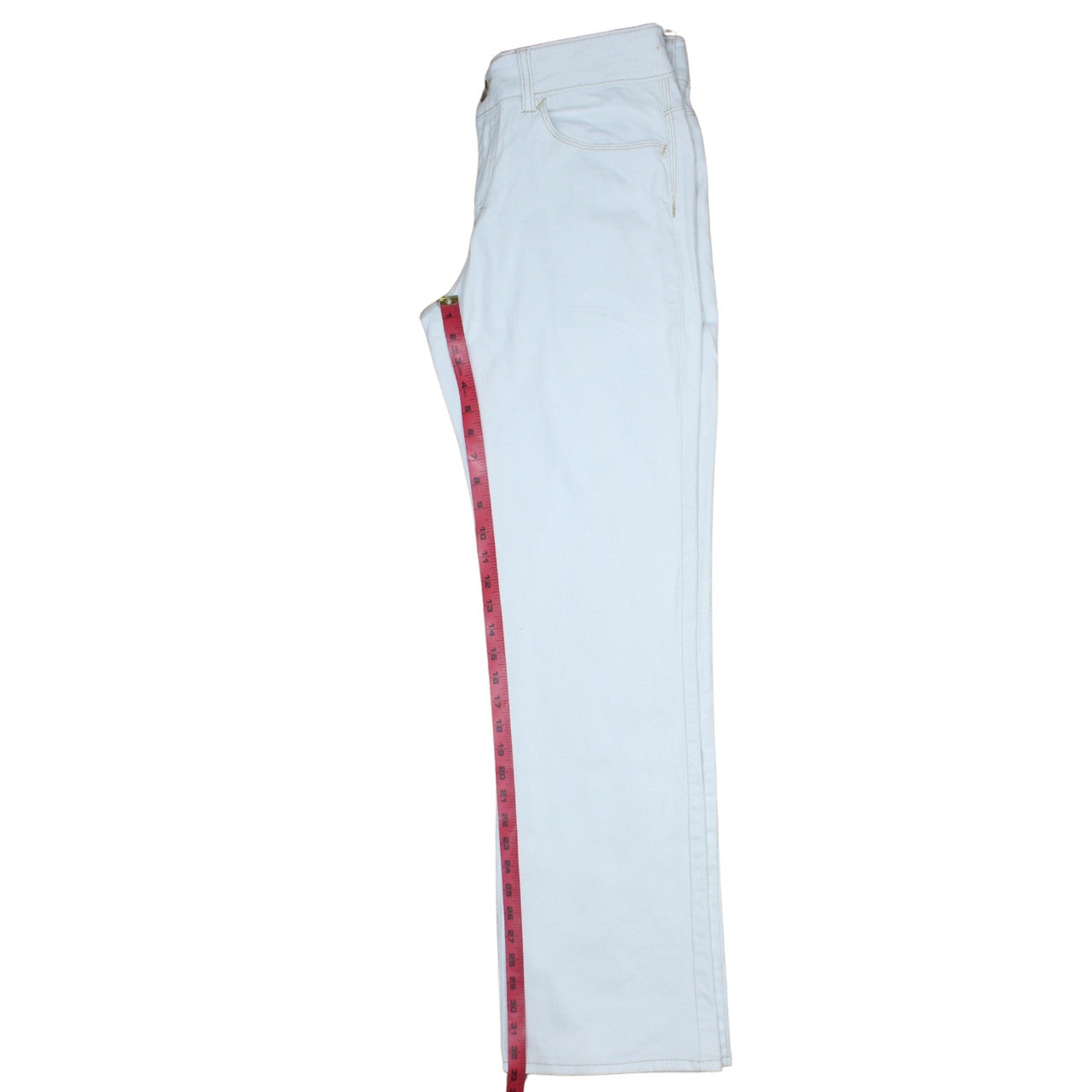 Lee Women’s White Straight Leg Jeans Size 12 Low Rise Stretch Denim