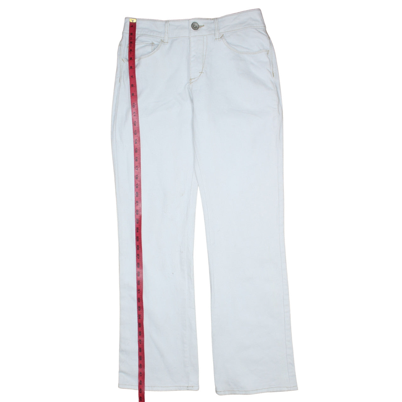 Lee Women’s White Straight Leg Jeans Size 12 Low Rise Stretch Denim