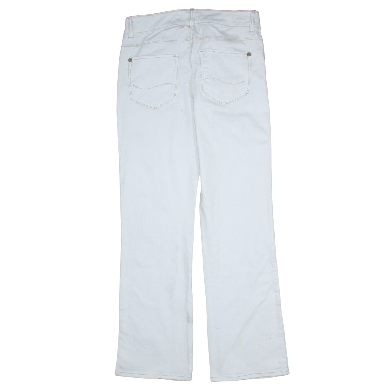 Lee Women’s White Straight Leg Jeans Size 12 Low Rise Stretch Denim