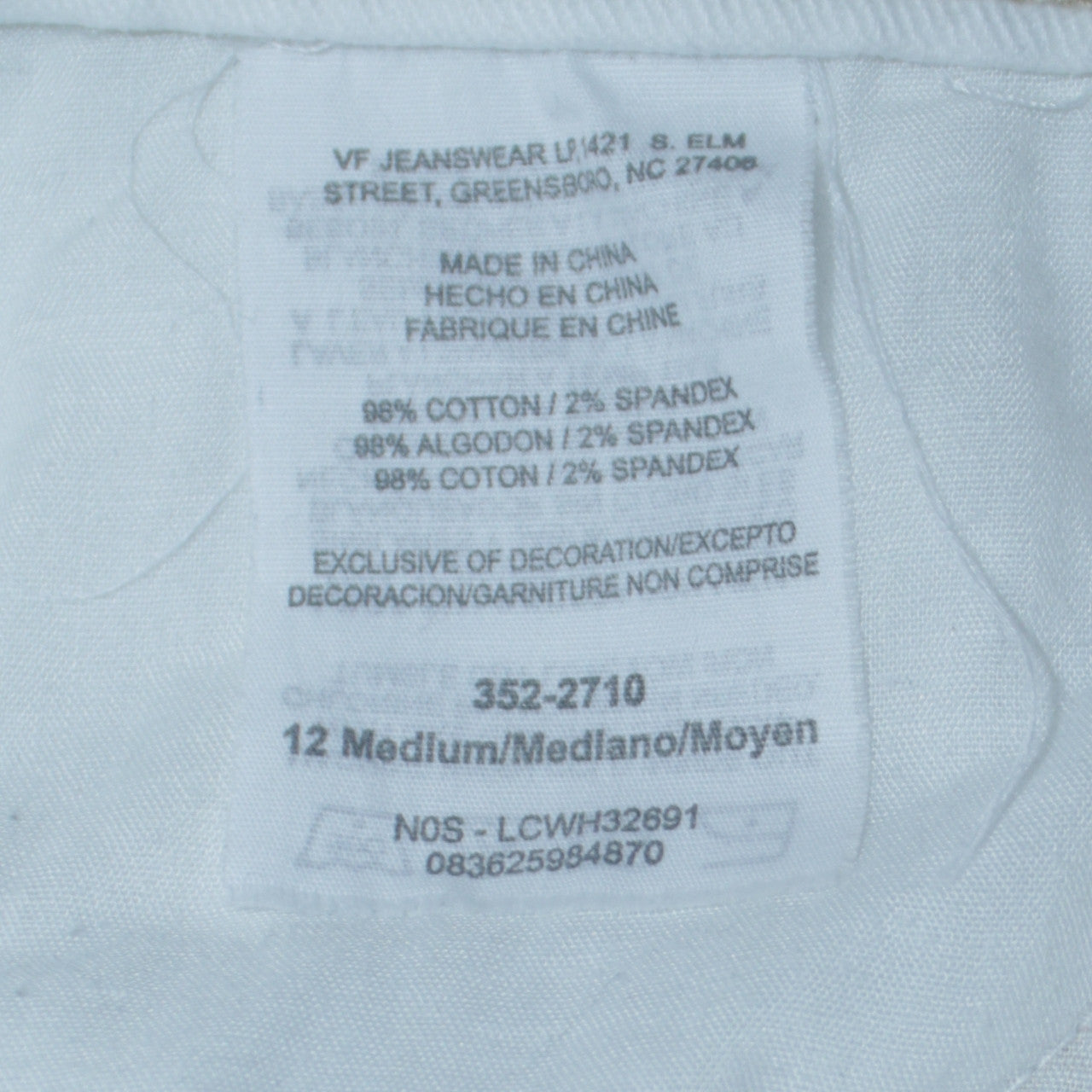 Lee Women’s White Straight Leg Jeans Size 12 Low Rise Stretch Denim