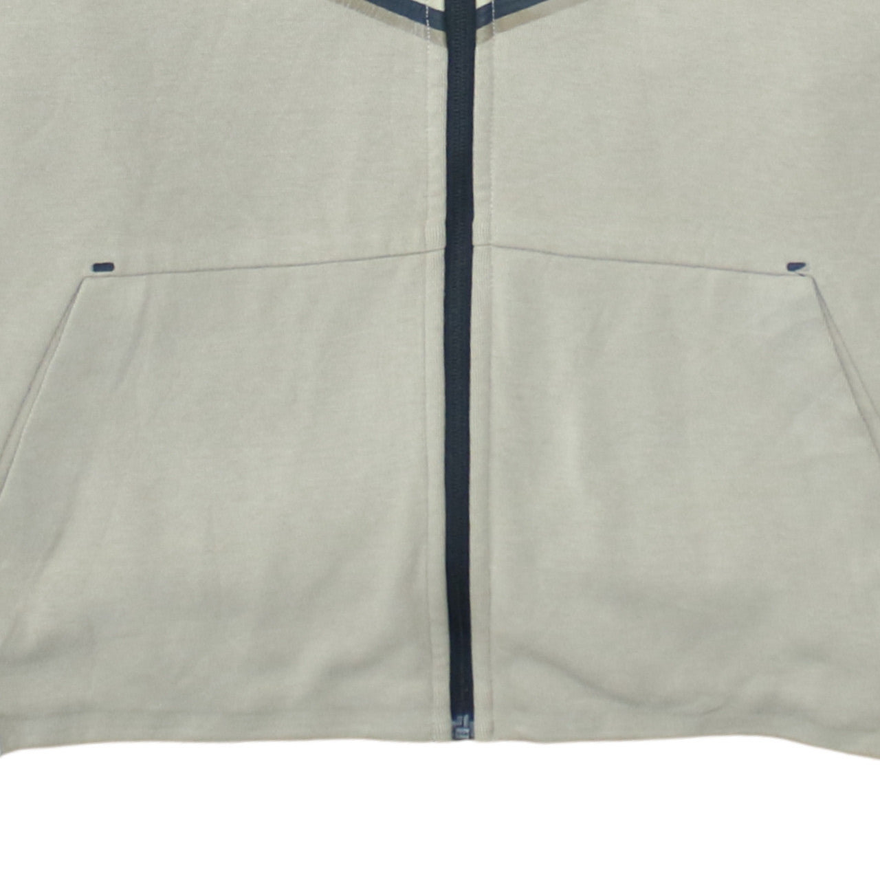 Nike Womens Beige Full Zip Hoodie L Cotton Blend Sportswear