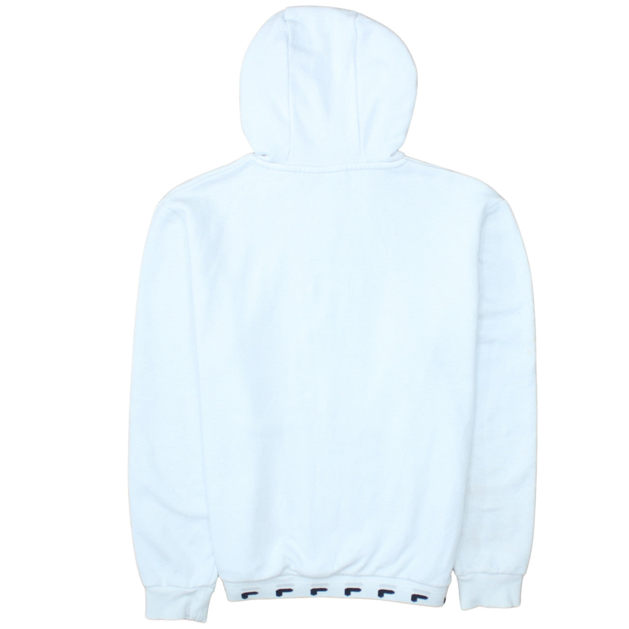 FILA Men’s White Pullover Hoodie M Embroidered Logo Fleece