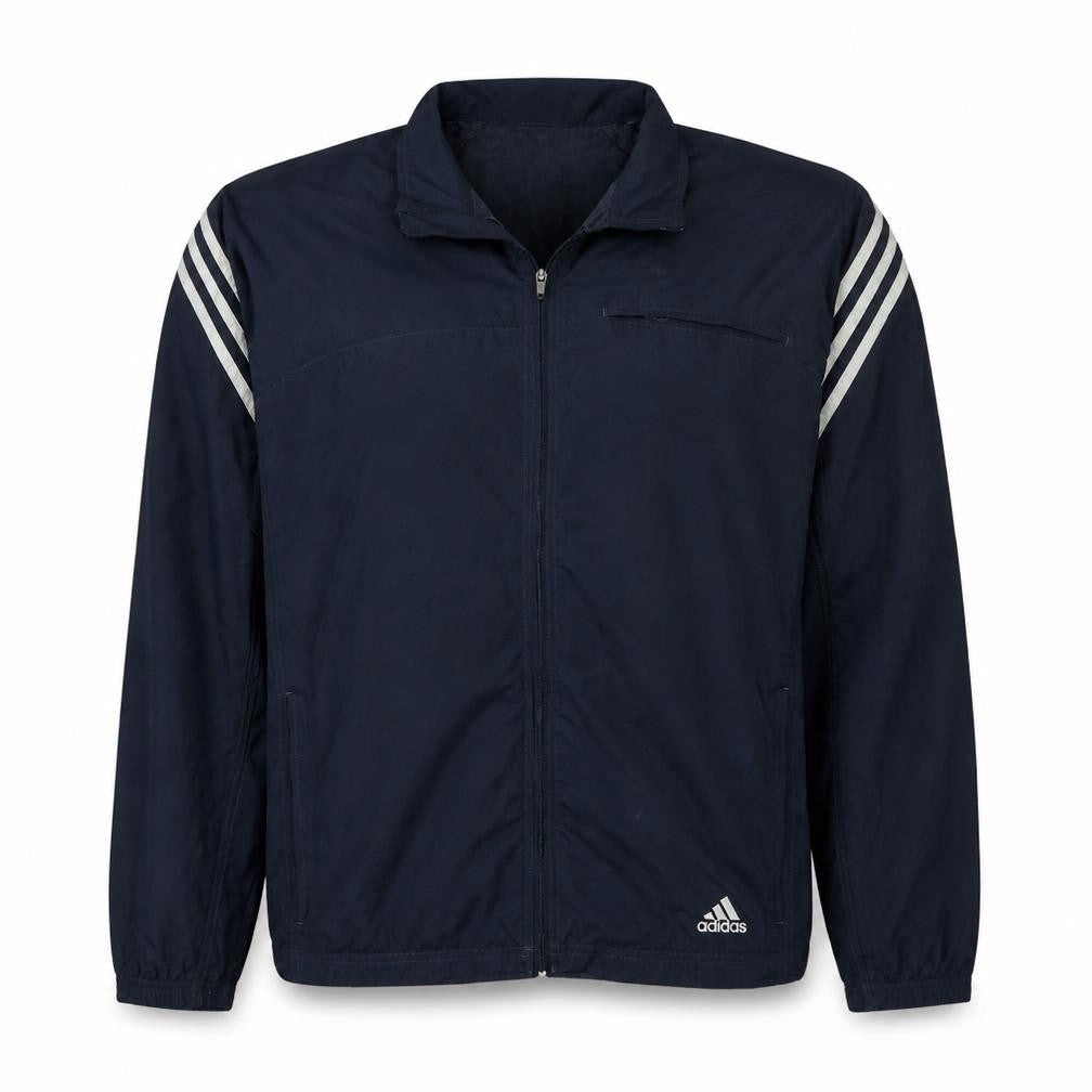 Adidas Men's Blue Track Jacket L Full Zip Lightweight Sportswear