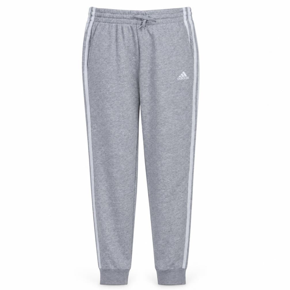 Front view of Adidas Women’s Grey Jogger Trousers, size UK 12-14, Elastic Waist