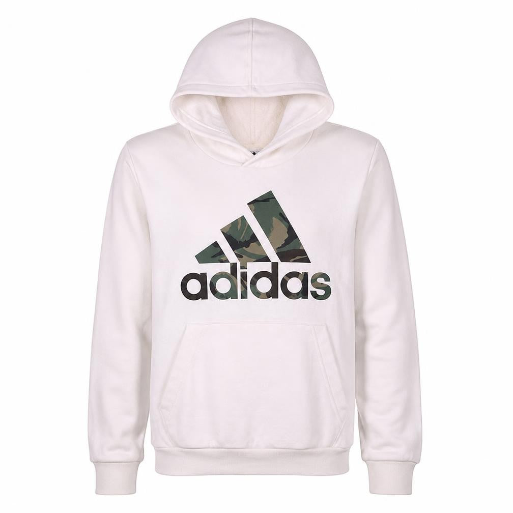 Adidas Men's White XS Pullover Hoodie with Logo Graphic