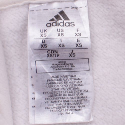 Adidas Men's White XS Pullover Hoodie with Logo Graphic