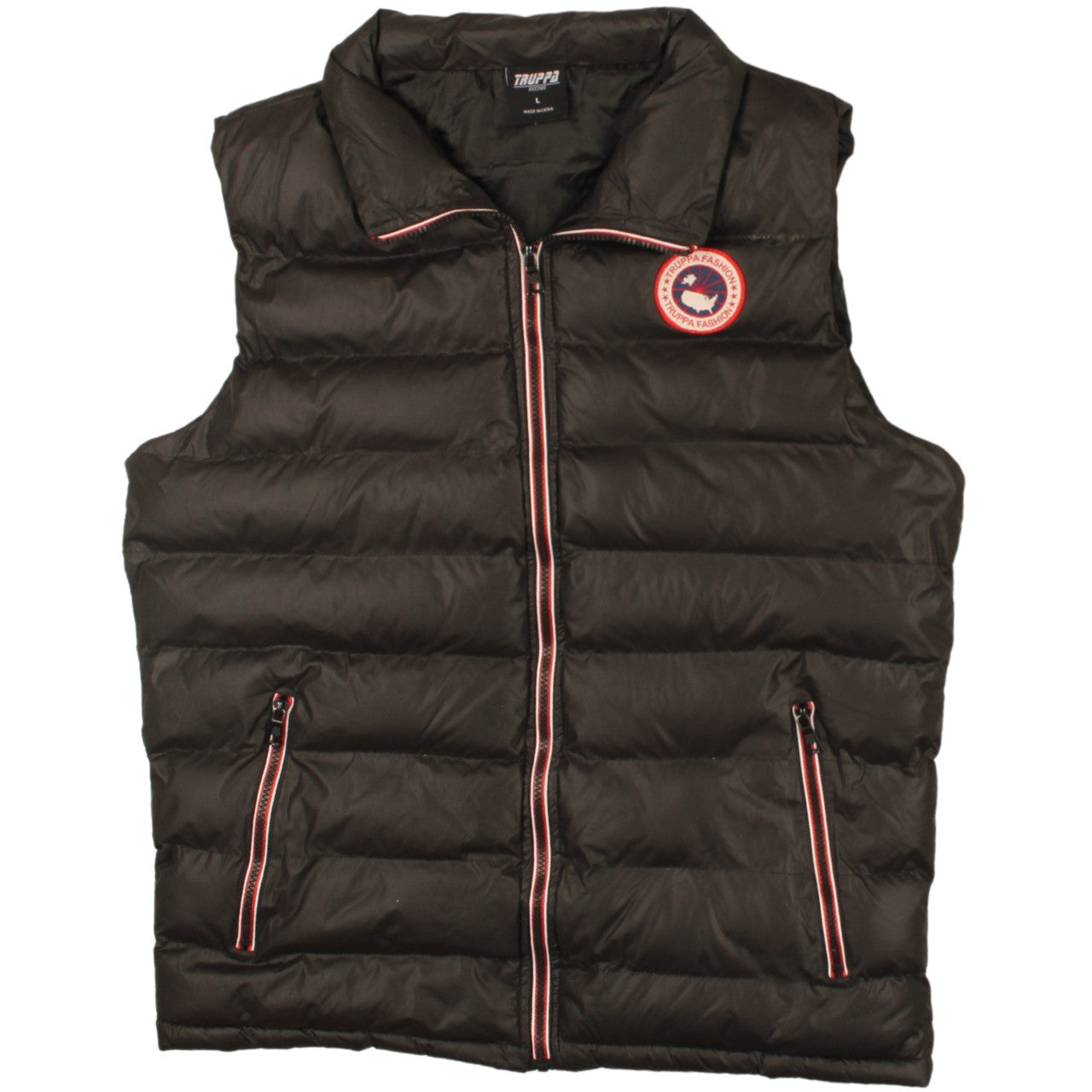 Truppa Men's Black Puffer Waistcoat L Lightweight Winter Vest