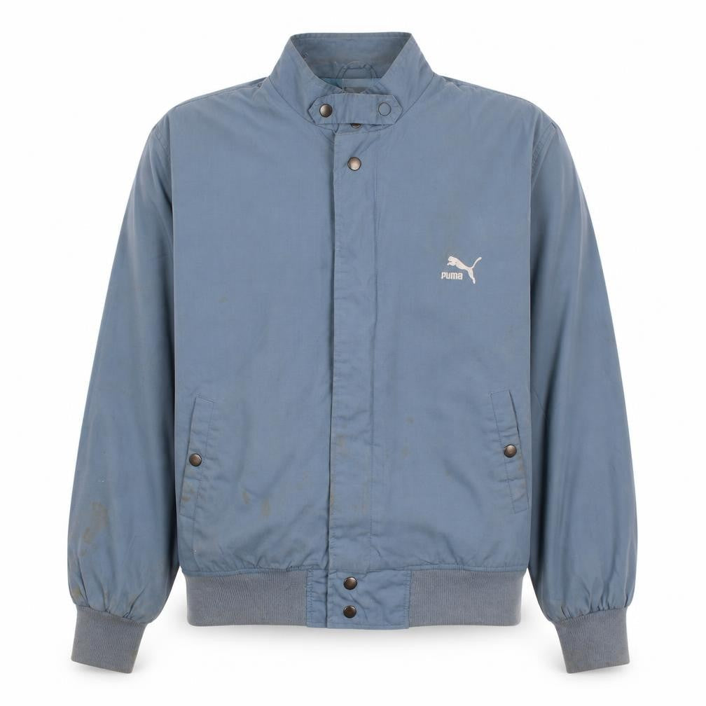 Puma Men Blue L Bomber Jacket Retro Sports Full Zip