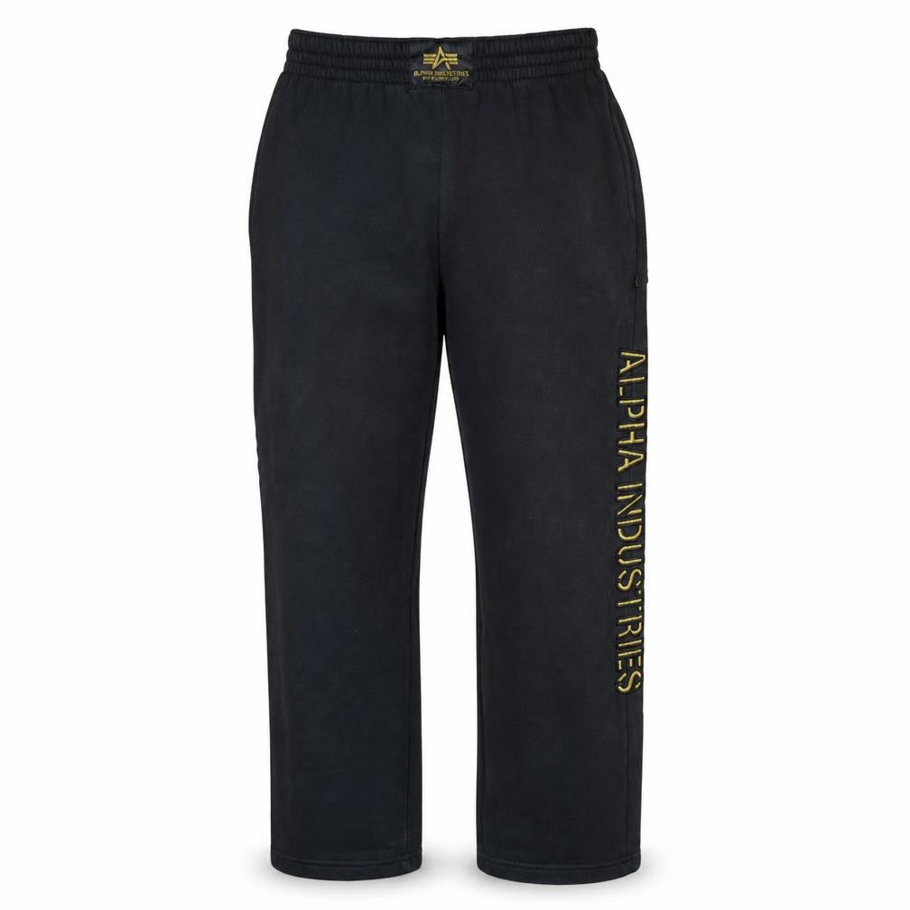 Alpha Industries Men's Black Sweatpants Medium Logo Fleece Trousers