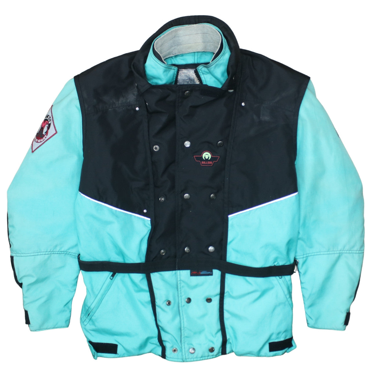 Bullson Men's Blue Motorcycle Jacket L Waterproof Windproof Belted
