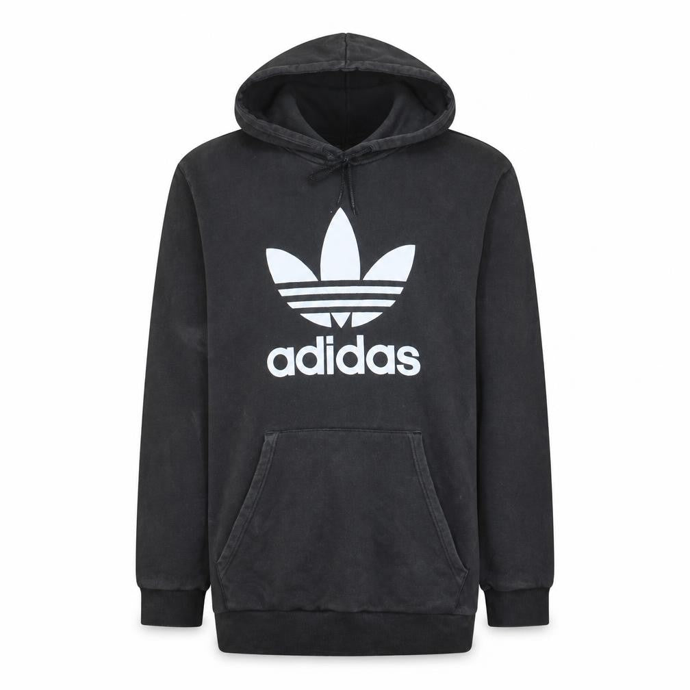 Adidas Men’s Black Pullover Hoodie Size L Logo Fleece Sweatshirt