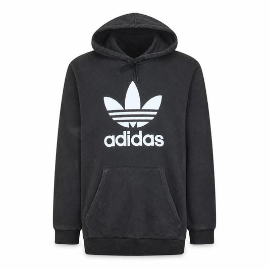 Adidas Men’s Black Pullover Hoodie Size L Logo Fleece Sweatshirt