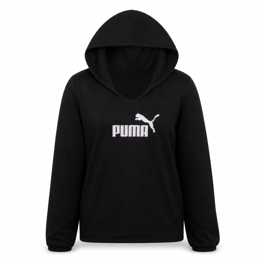 Puma Women's Black Pullover Hoodie Size UK 12 Medium Logo Athletic