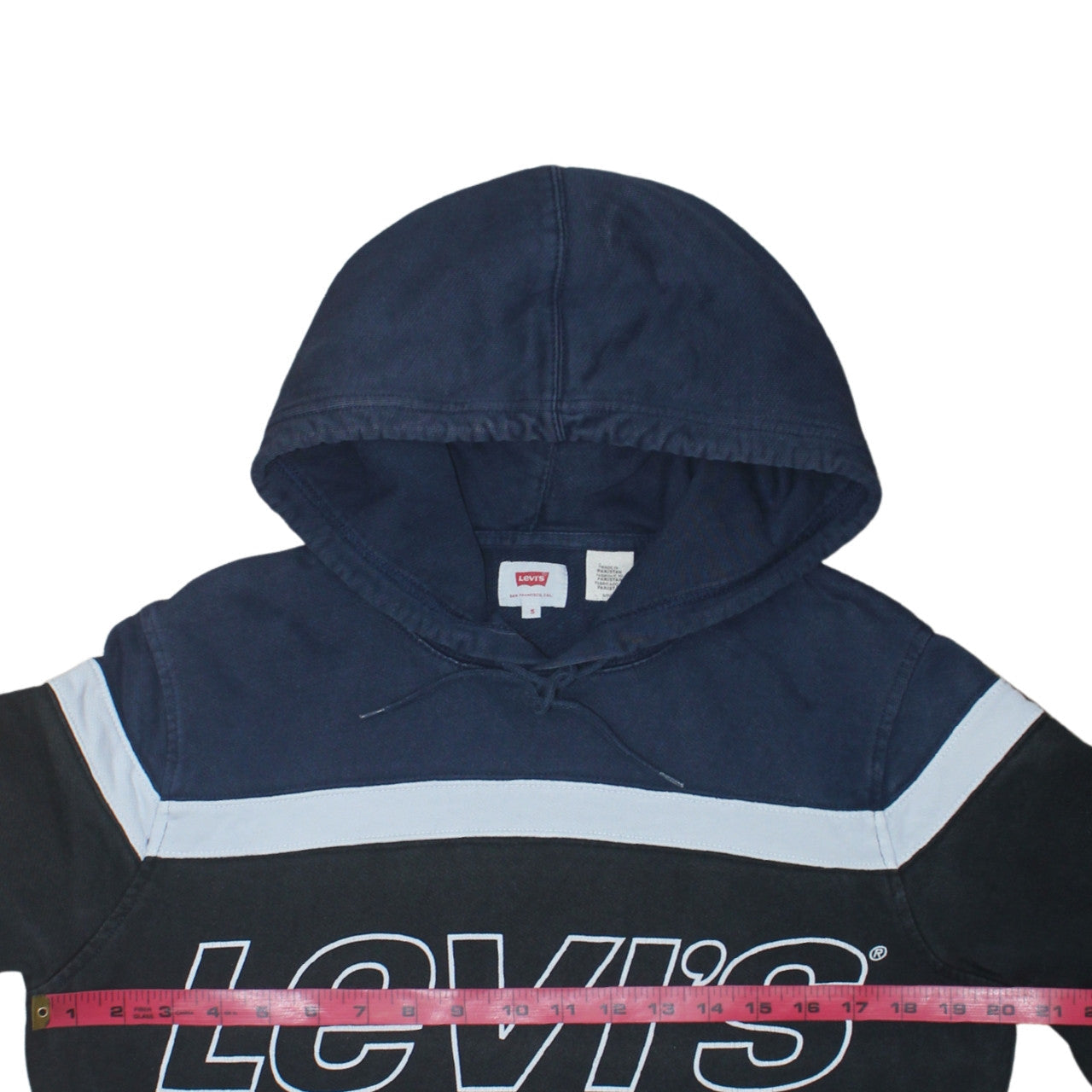 Levi's Men's Blue Pullover Hoodie Size S Graphic Logo Sweatshirt