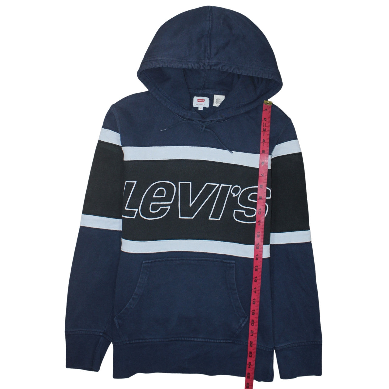 Levi's Men's Blue Pullover Hoodie Size S Graphic Logo Sweatshirt