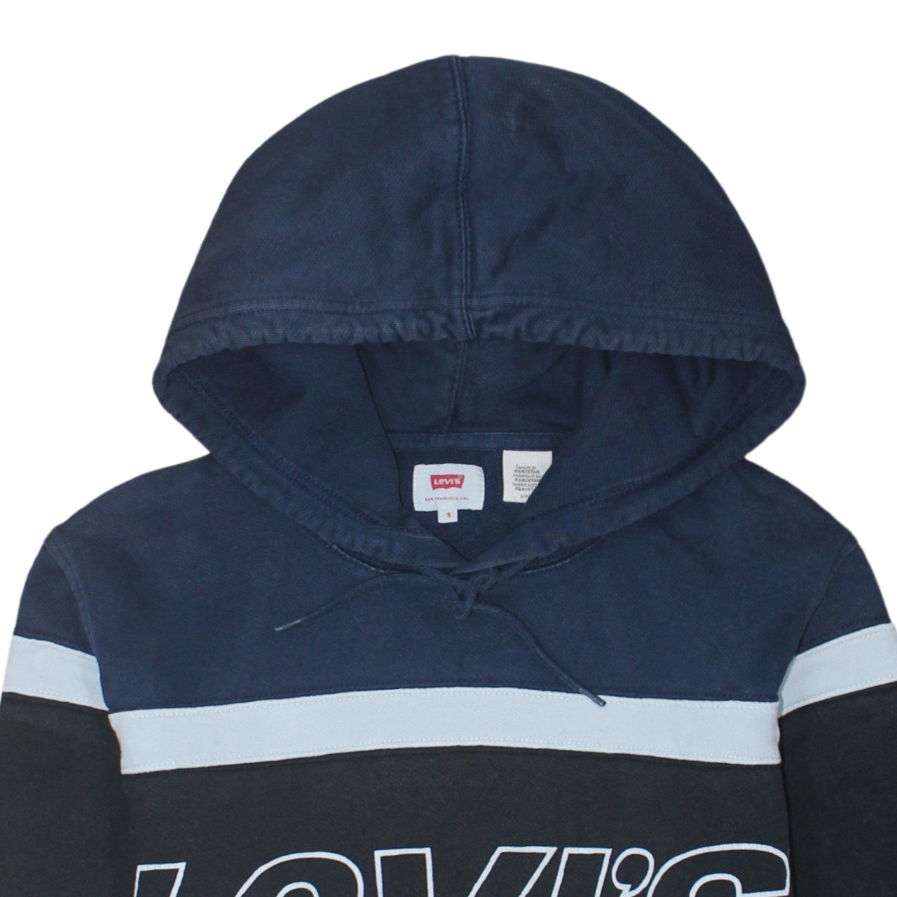 Levi's Men's Blue Pullover Hoodie Size S Graphic Logo Sweatshirt