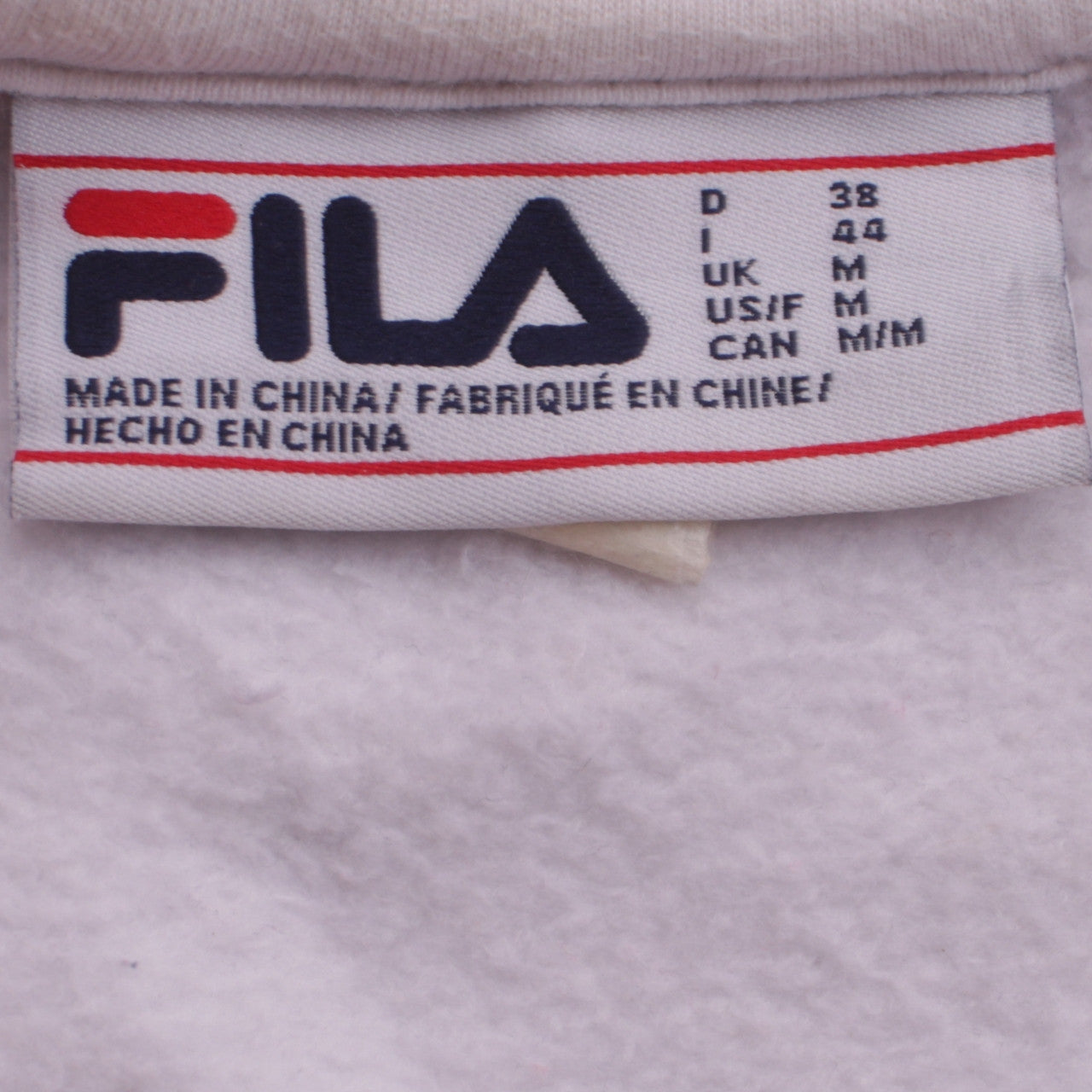 FILA Womens White Sweatshirt Medium Logo Crew Neck Pullover