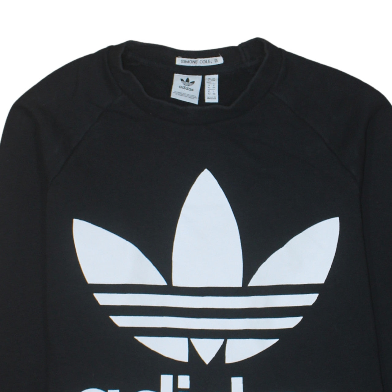 Adidas Womens Black Size 16 Crew Neck Pullover Sweatshirt