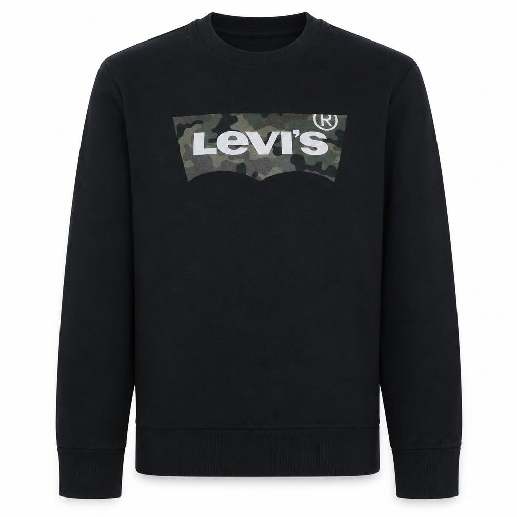 Levi's Men's Black Camouflage Logo Crew Neck Sweatshirt S