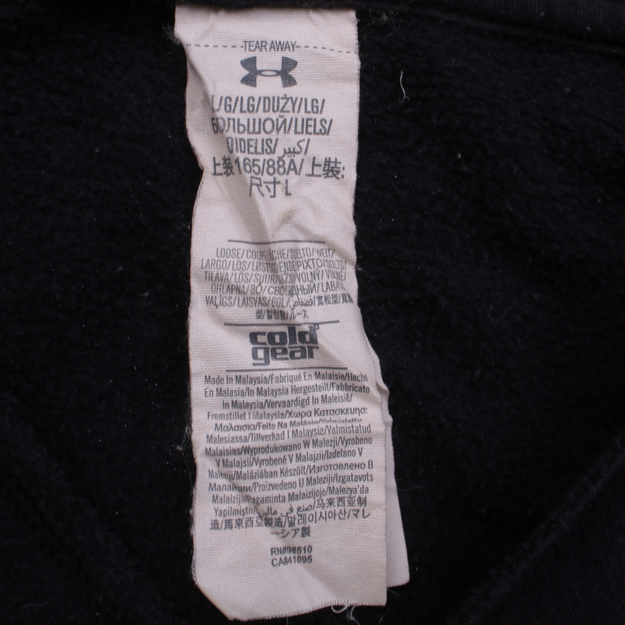 Under Armour Womens Black Pullover Hoodie Size L ColdGear Fleece