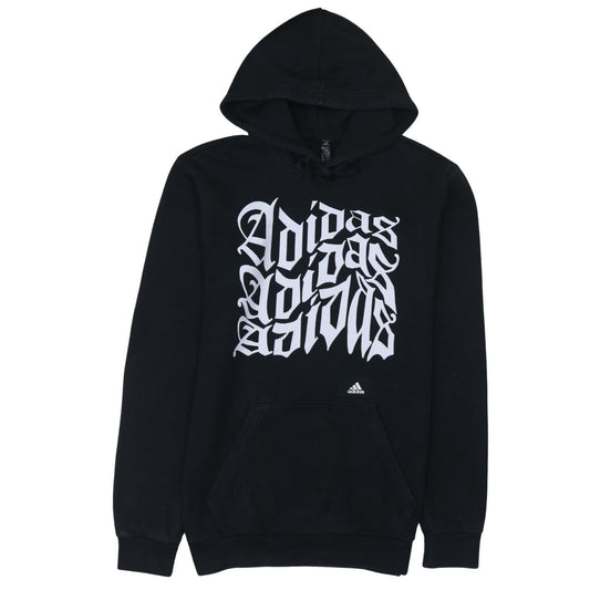 Adidas Men's Black Pullover Hoodie Small Graphic Print Sportswear