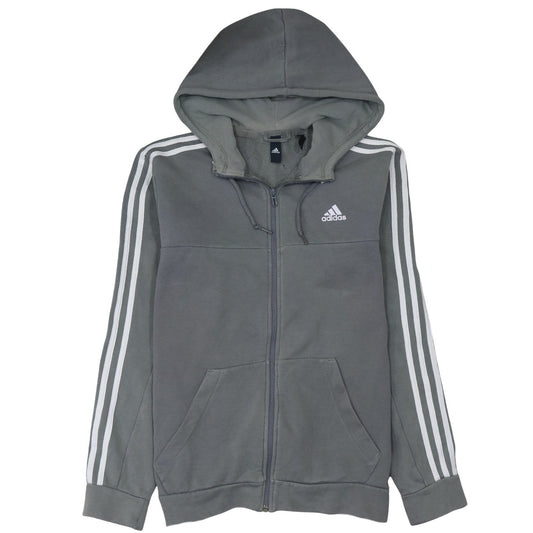Adidas Men's Grey Full Zip Hoodie Medium Sports Fleece