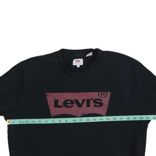 Levi's Men's Black Logo Crew Neck Sweatshirt Size M