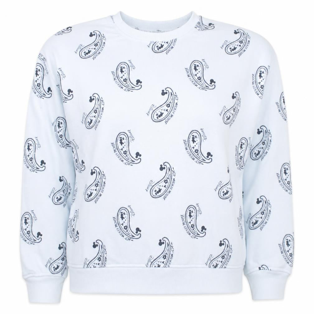 Primark Disney Mickey Mouse White Paisley Women's Sweatshirt M