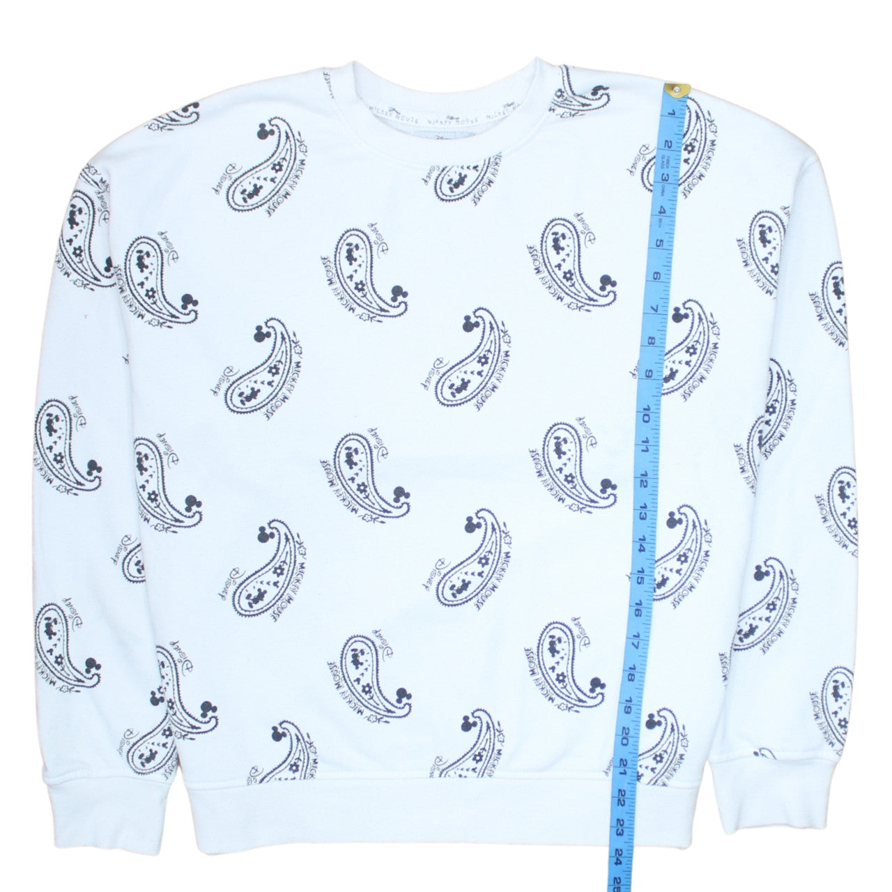 Primark Disney Mickey Mouse White Paisley Women's Sweatshirt M
