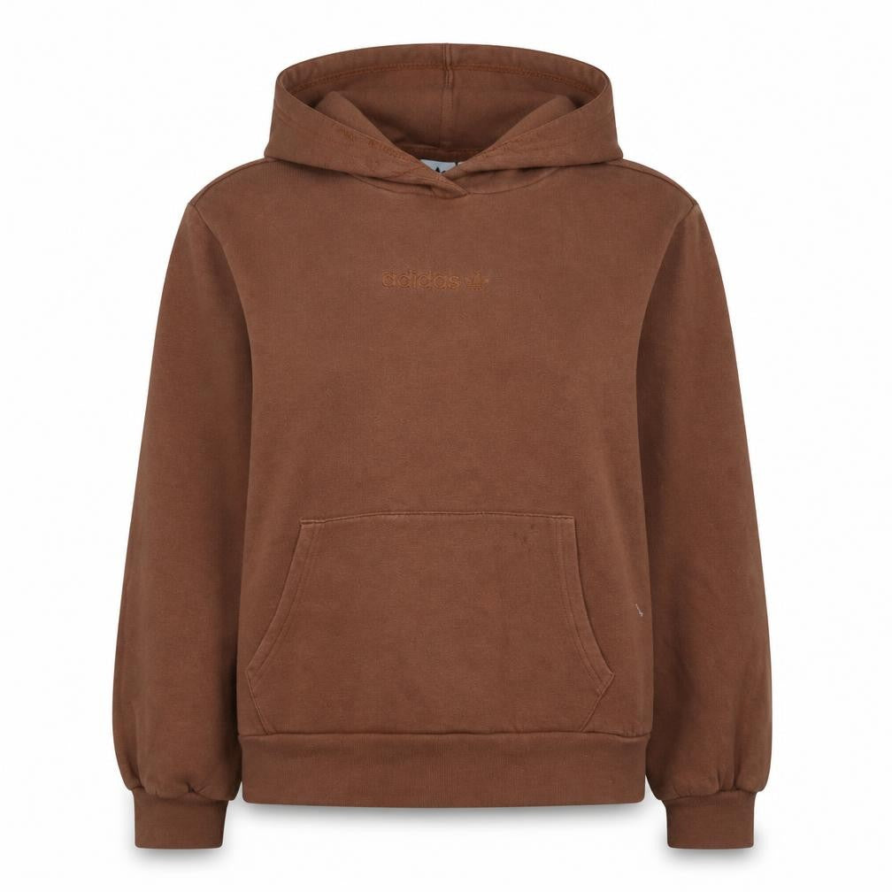 Adidas Womens Brown Hooded Pullover Hoodie Size 8 Cotton Blend