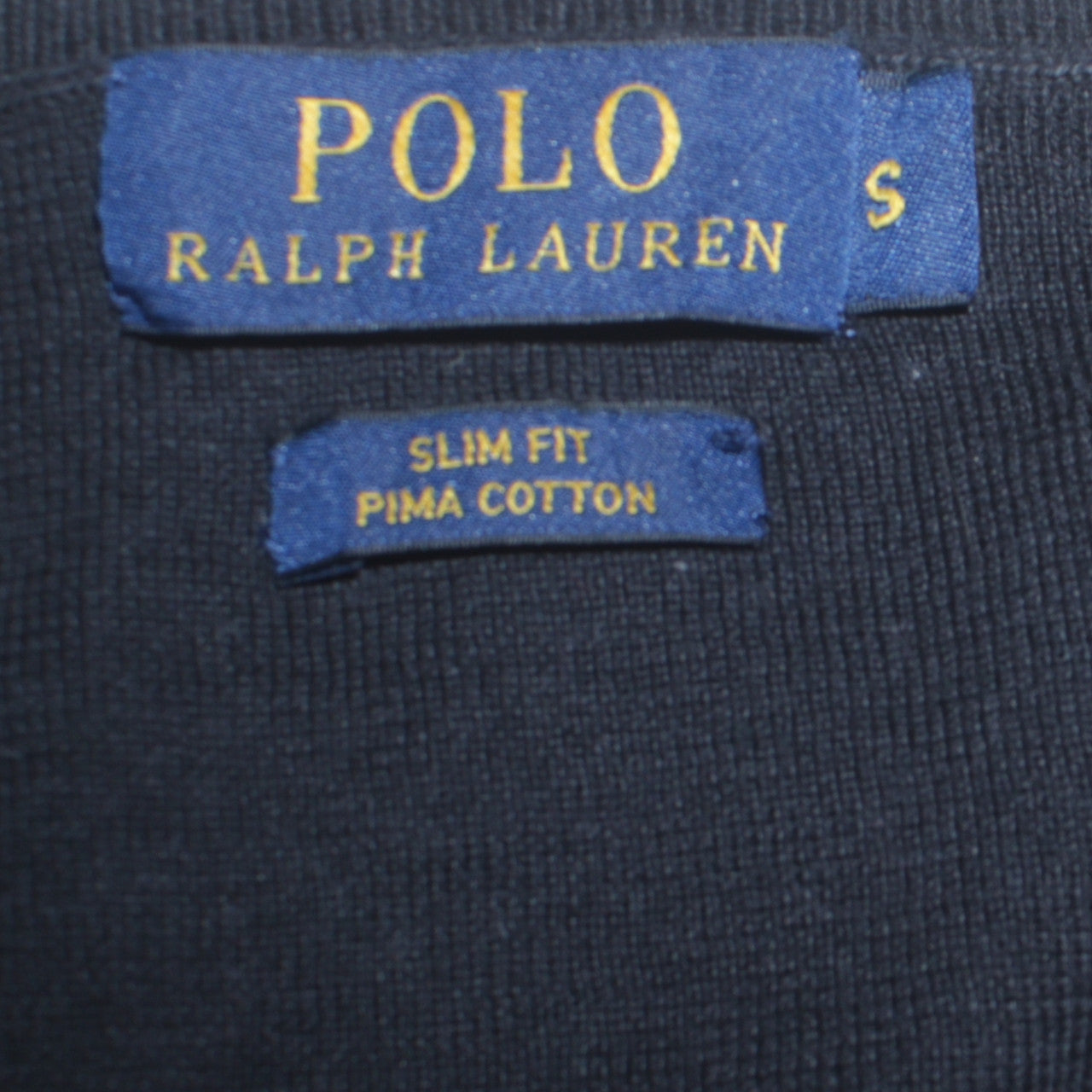 Ralph Lauren Men's Black Slim Fit Pima Cotton V-Neck Jumper Size S