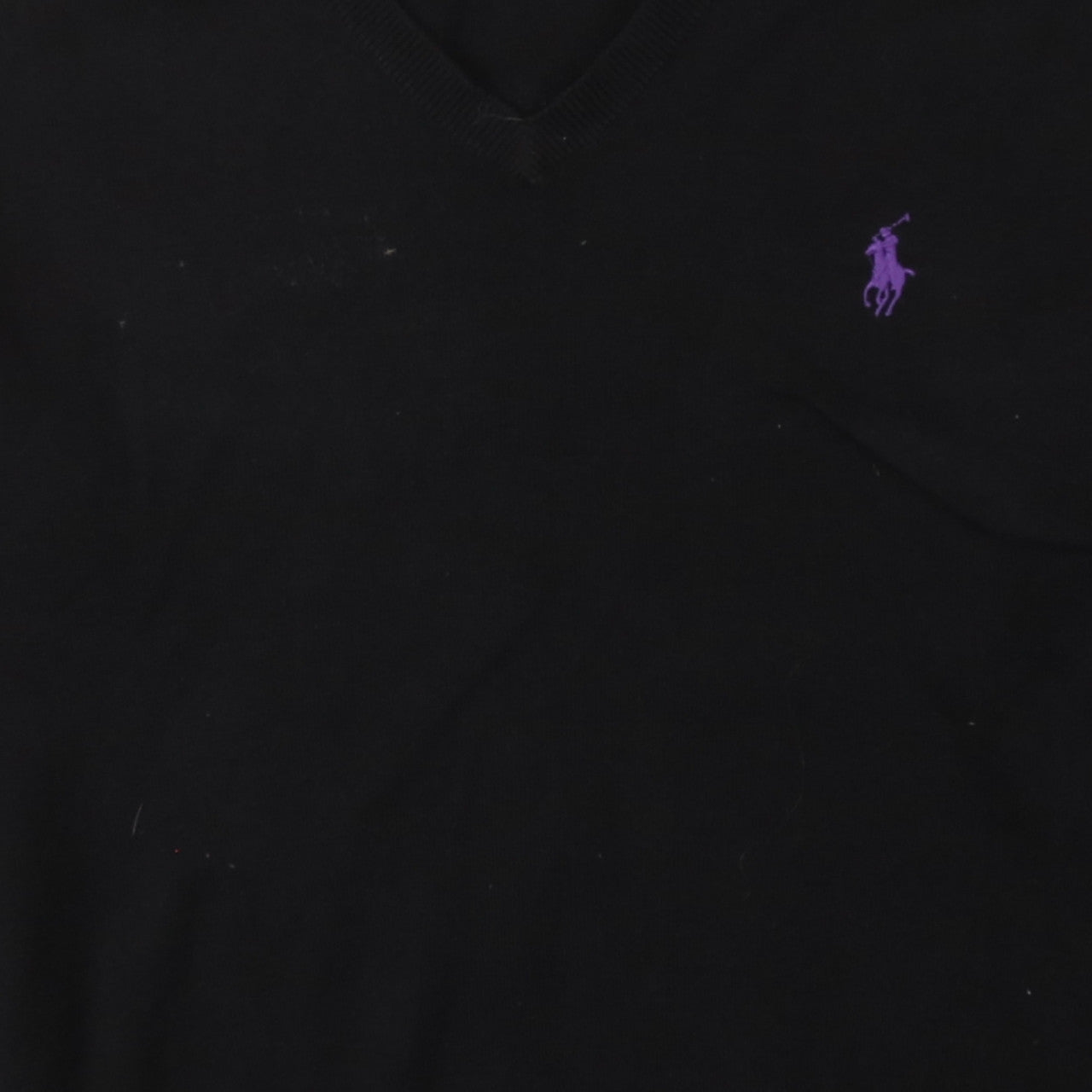 Ralph Lauren Men's Black Slim Fit Pima Cotton V-Neck Jumper Size S